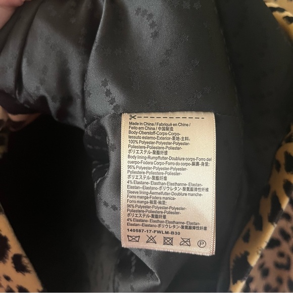 Scotch & Soda Velvet Leopard Cheetah Plush Print Blazer Suit Coat Jacket Small - Picture 7 of 14